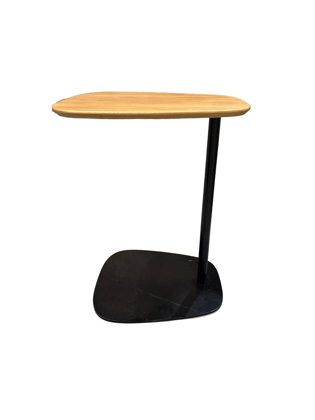 Cantilevered Asymmetrical Wooden Top Side Table