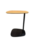 Cantilevered Asymmetrical Wooden Top Side Table
