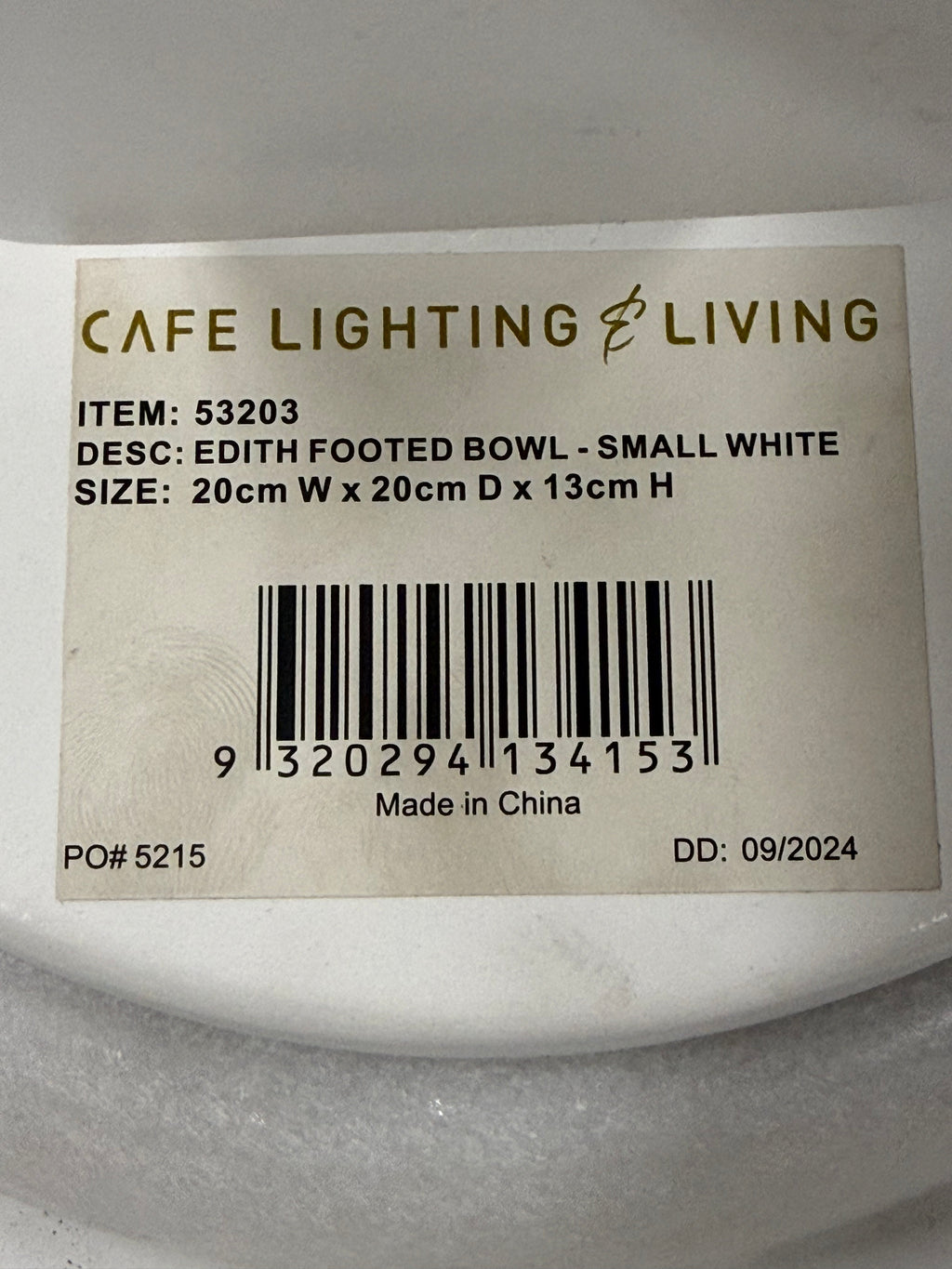 Cafe Lighting & Living Edith Footed Bowl - Small White