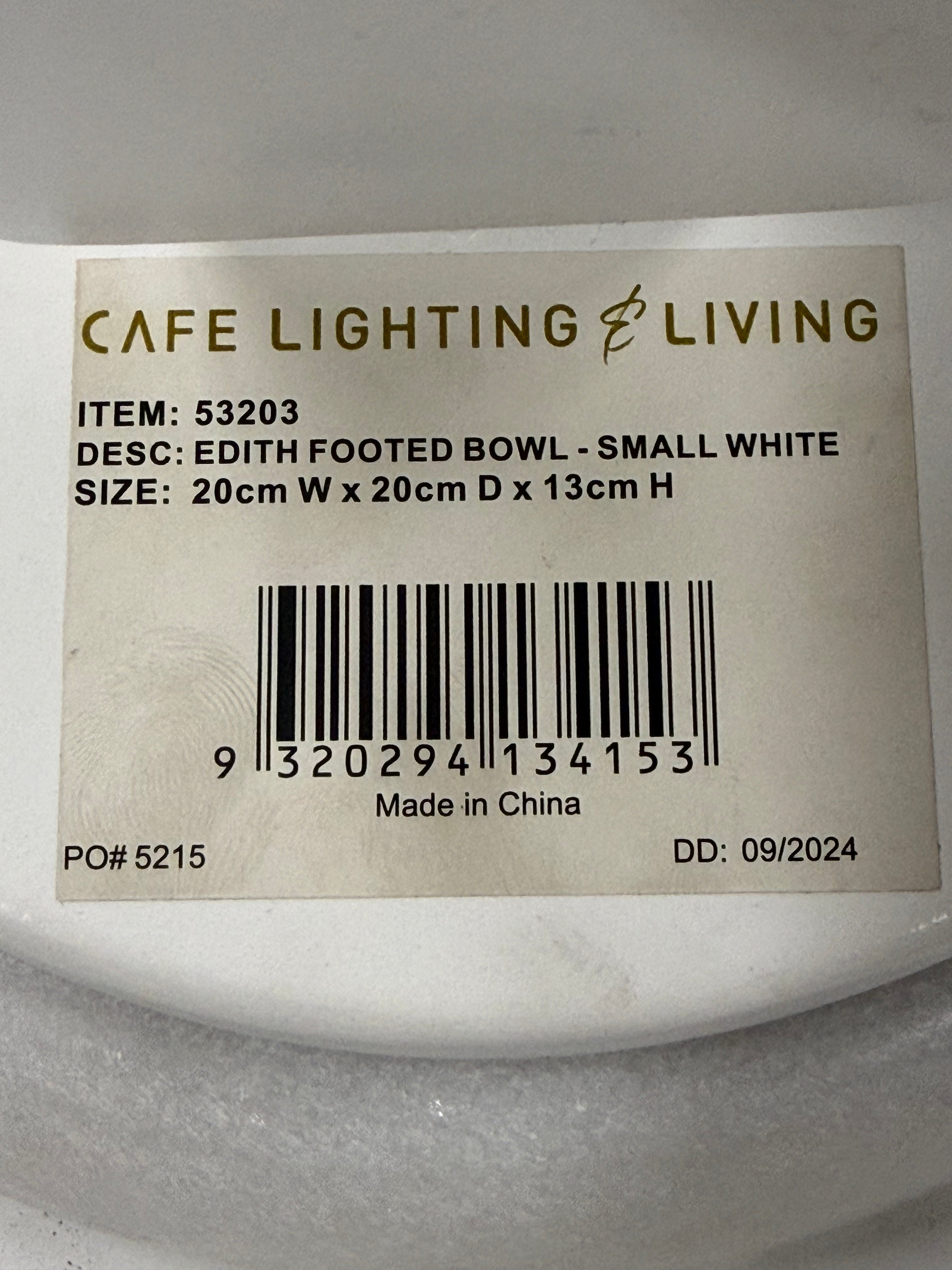 Cafe Lighting & Living Edith Footed Bowl - Small White