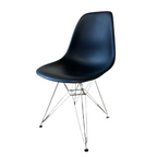 Eames Plastic Moulded Side Chair - Wire Base (Black), Vitra
