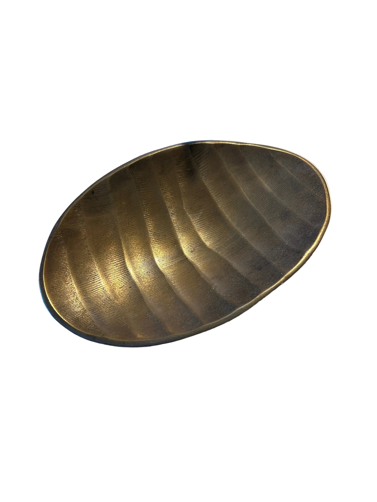 Gold Textured Metal Decorative Tray, Small