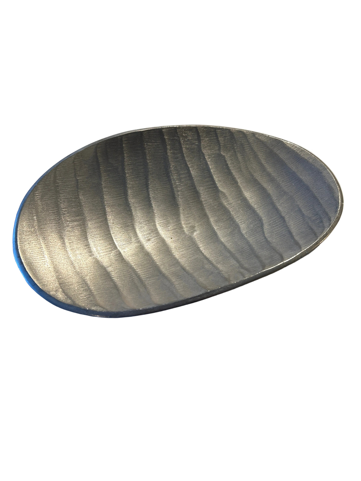Silver Textured Metal Decorative Tray, Medium