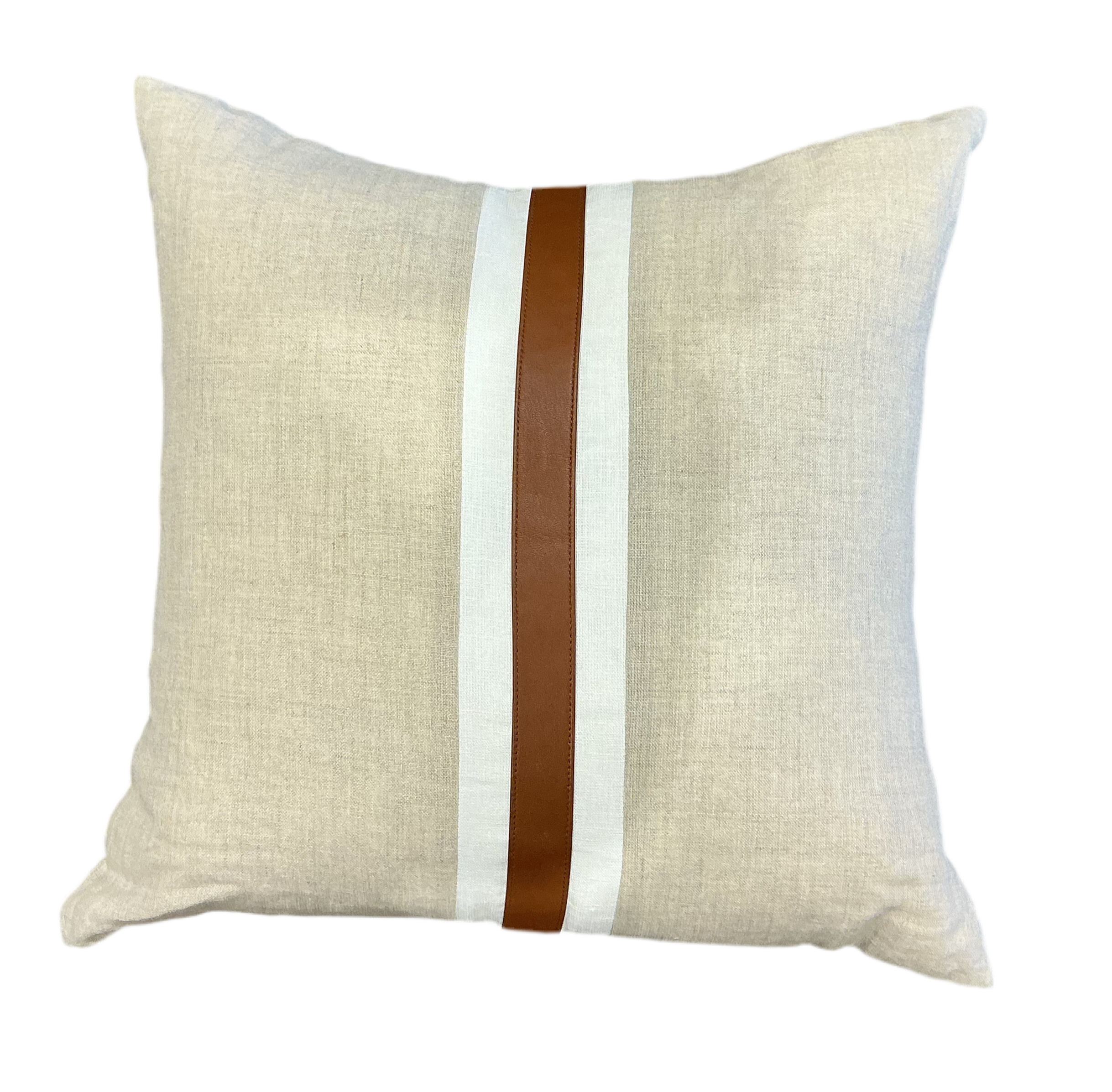 Linen Cushion with Contrast Stripe