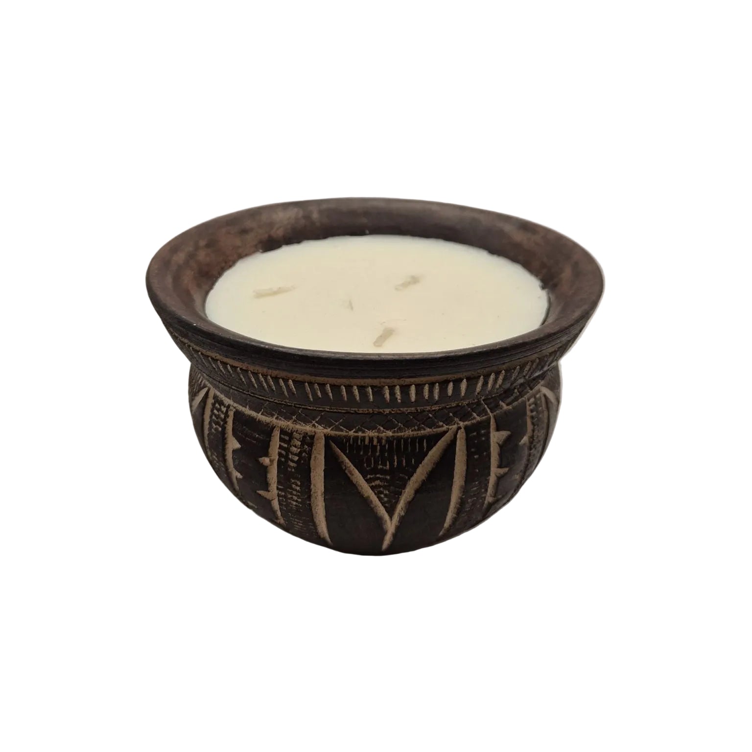 Patterned Outdoor Wood Candle
