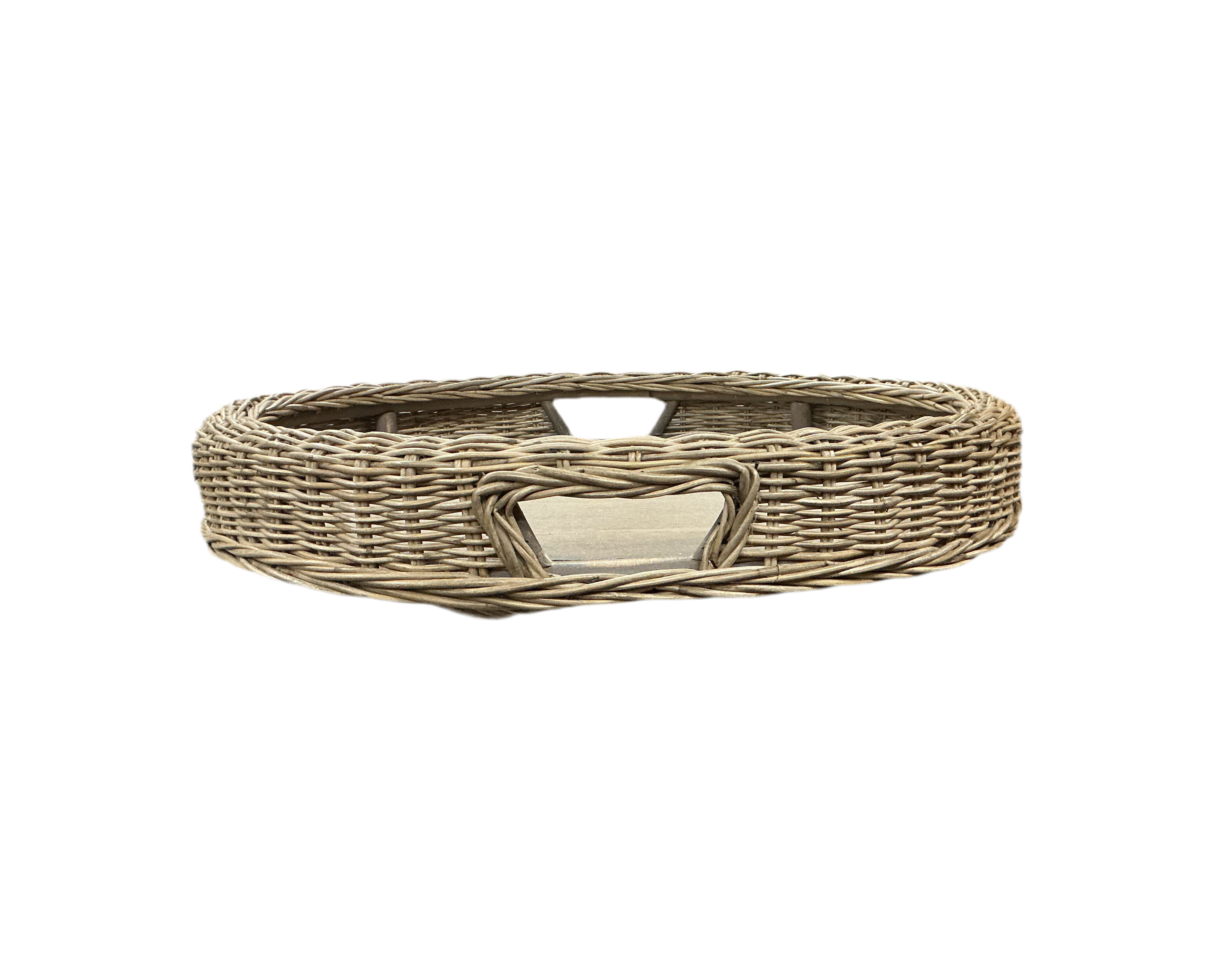 Wicker Round Serving Tray