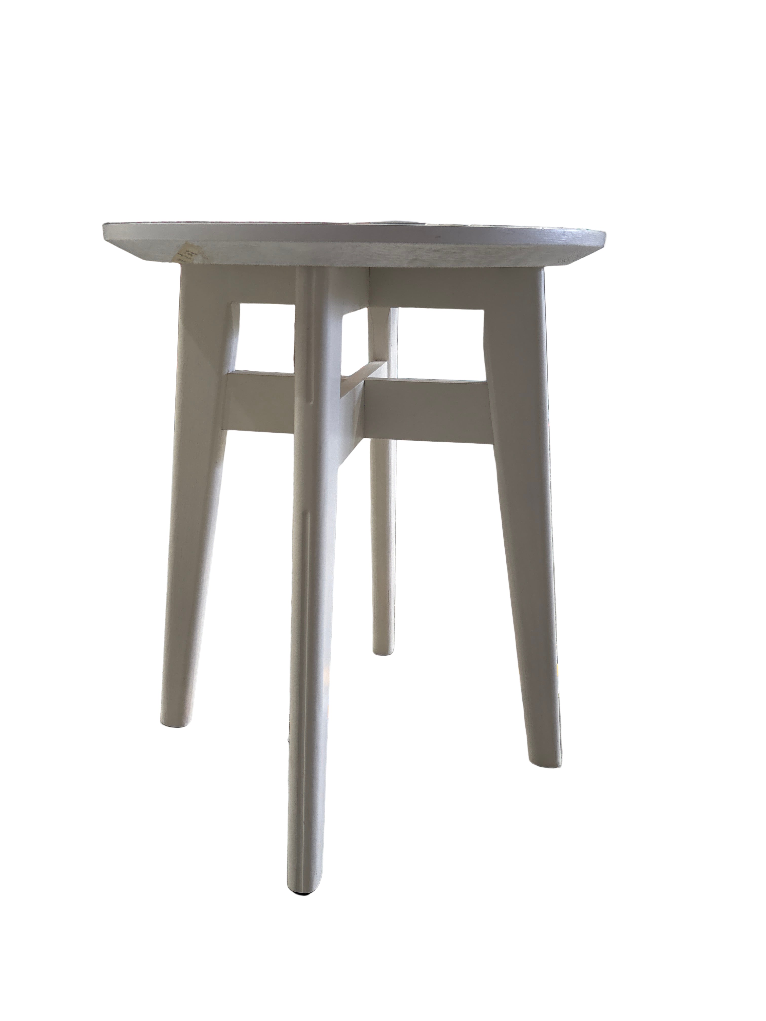 Round White Wash Side Table