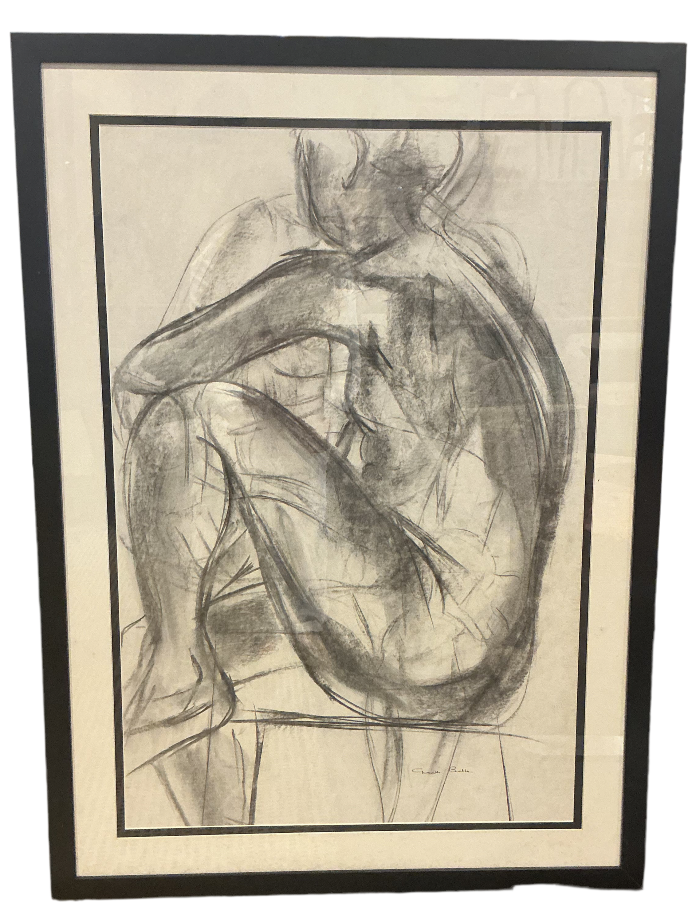 Original Large Charcoal Nude Artwork
