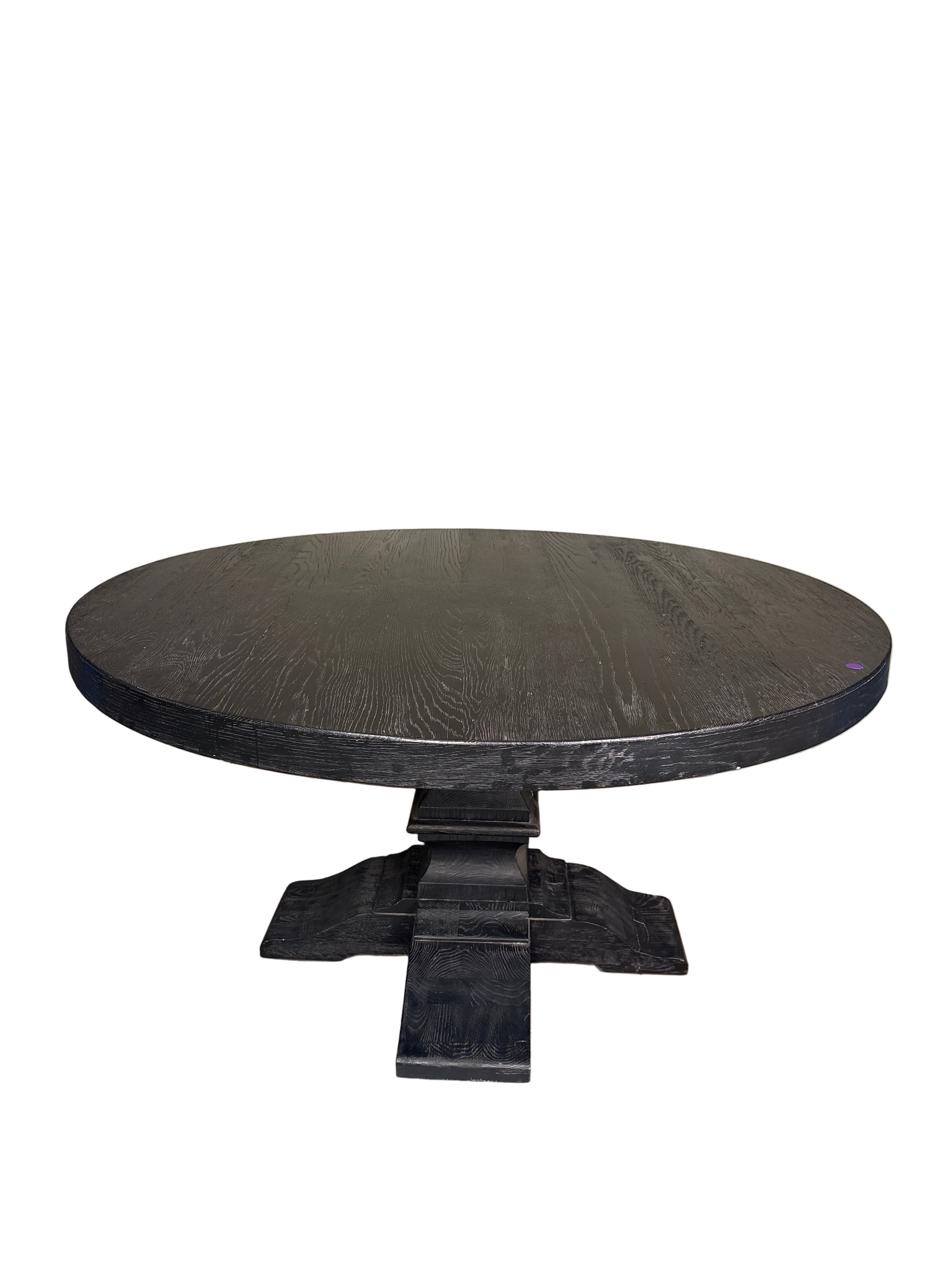 Irving Round Dining Table Black Oak