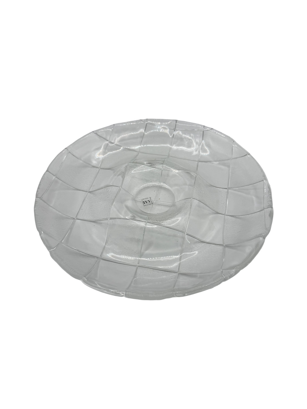 Retro Italian IVV Glass Platter with Bowl
