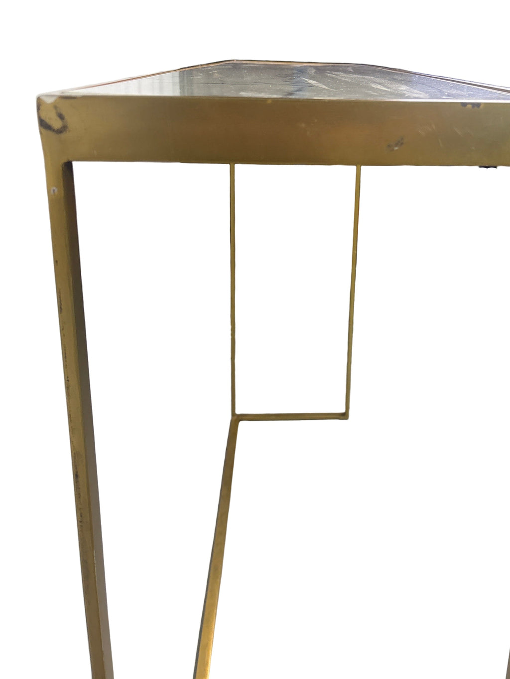 Anya Brass Finish Marble Top Console