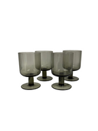 Vintage Smoke Mid Century Glasses Set of 4
