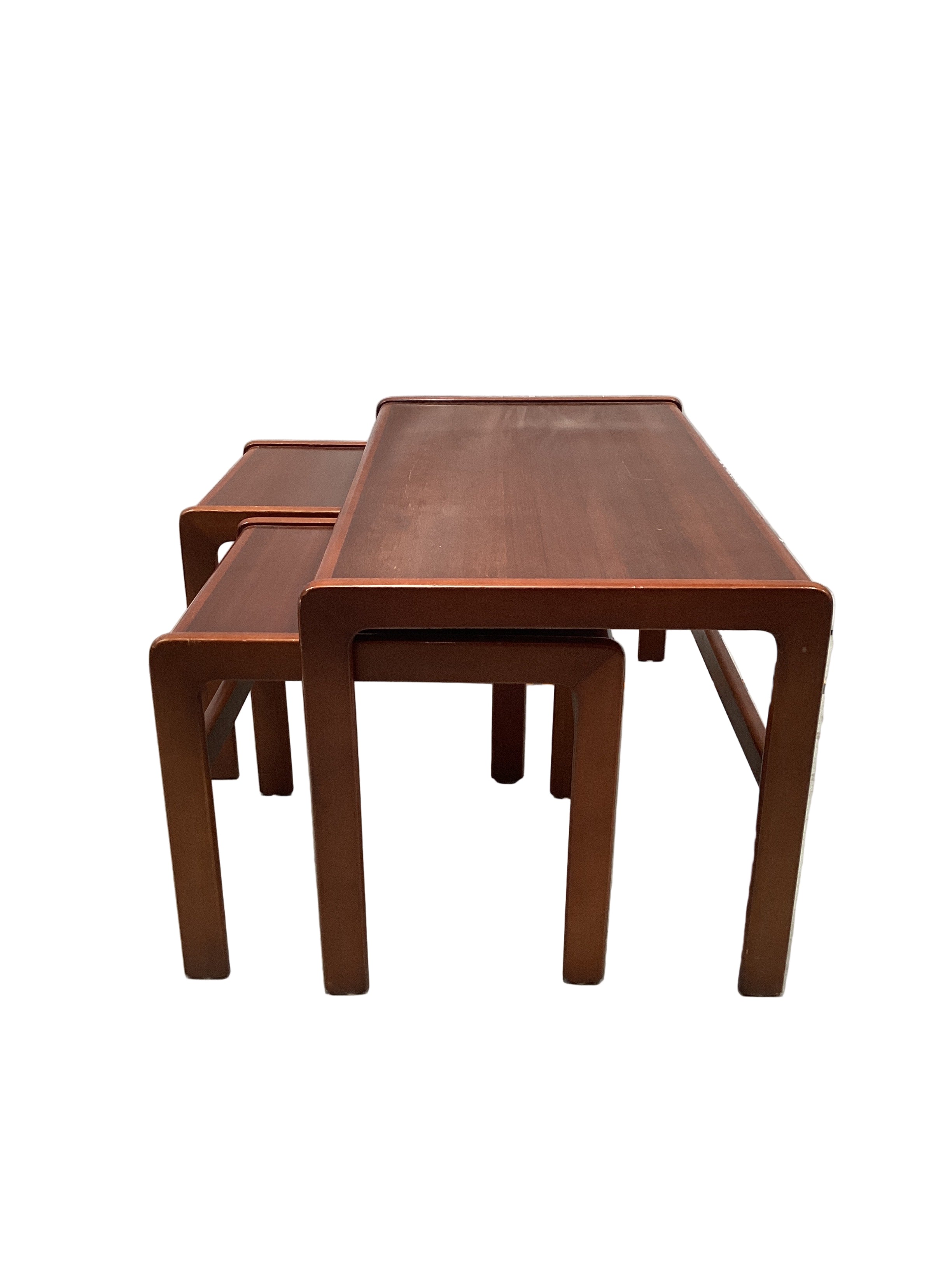 Vintage Mid Century Timber Nesting Coffee Table Set