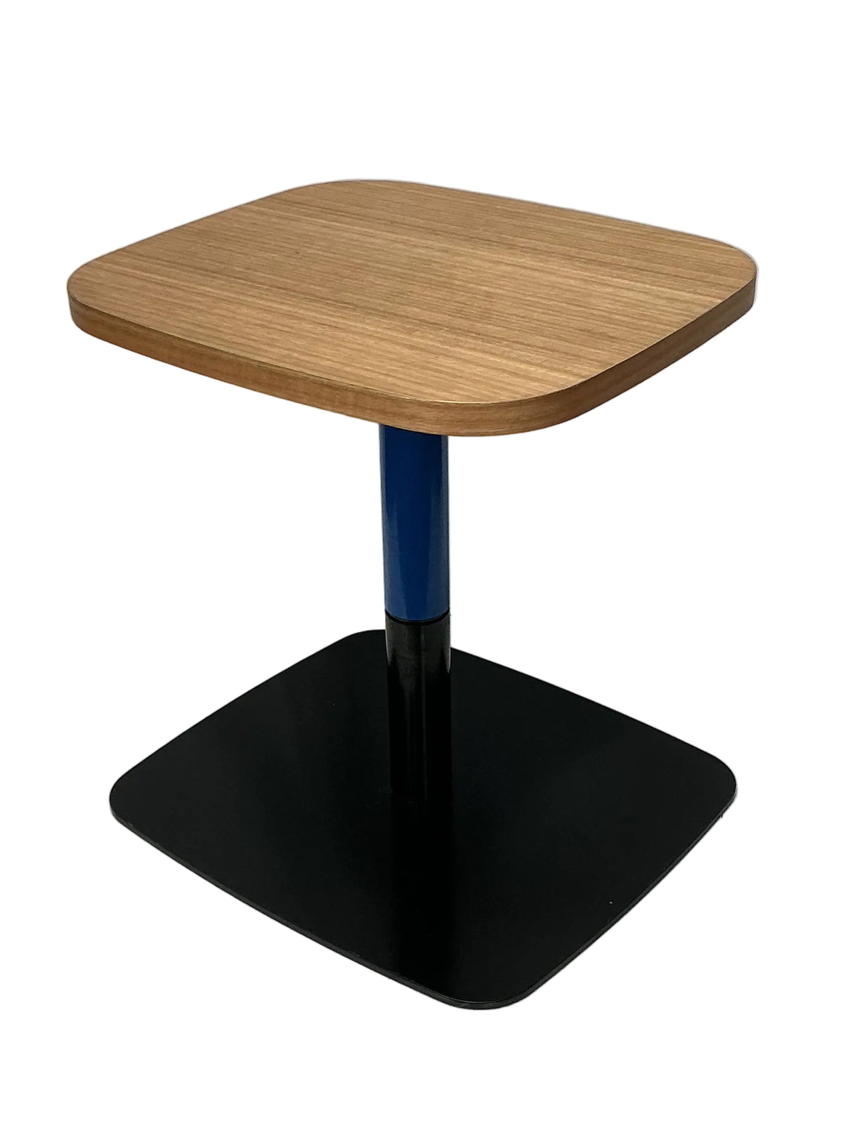 Timber Top and Metal Blue Base Side Table