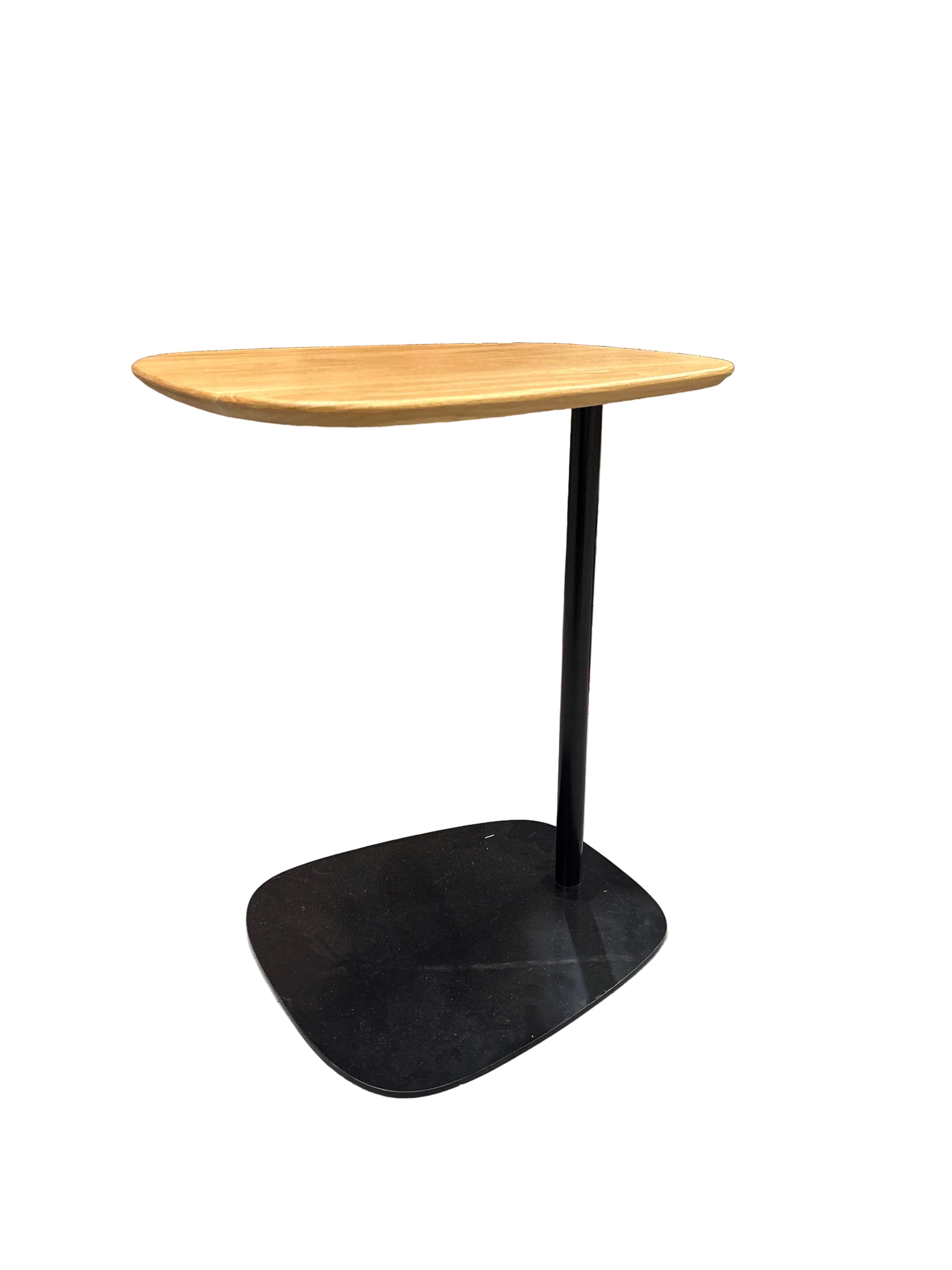 Cantilevered Asymmetrical Wooden Top Side Table