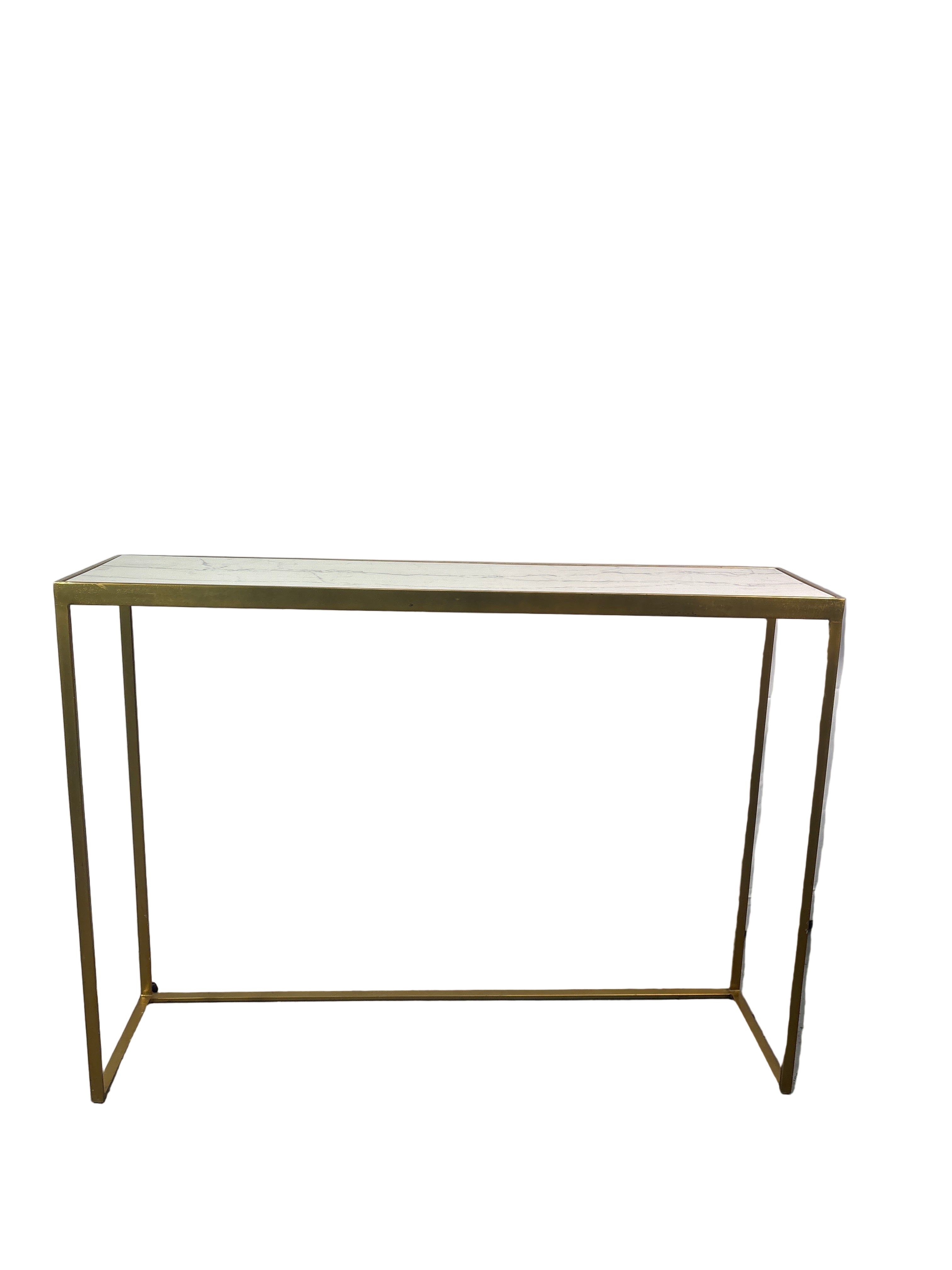 Anya Brass Finish Marble Top Console