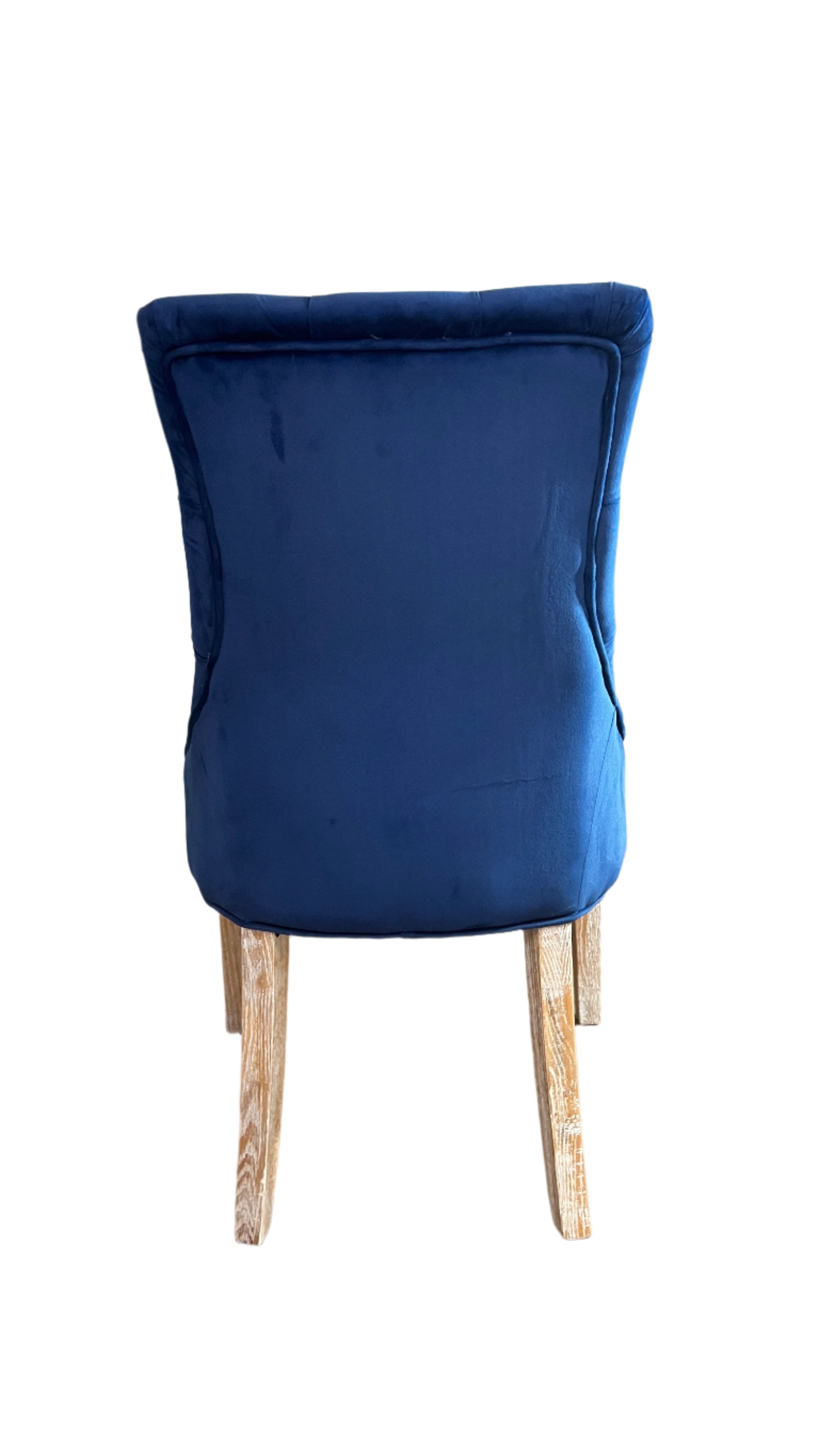 Navy Velvet Diamond buttoned dining chairs