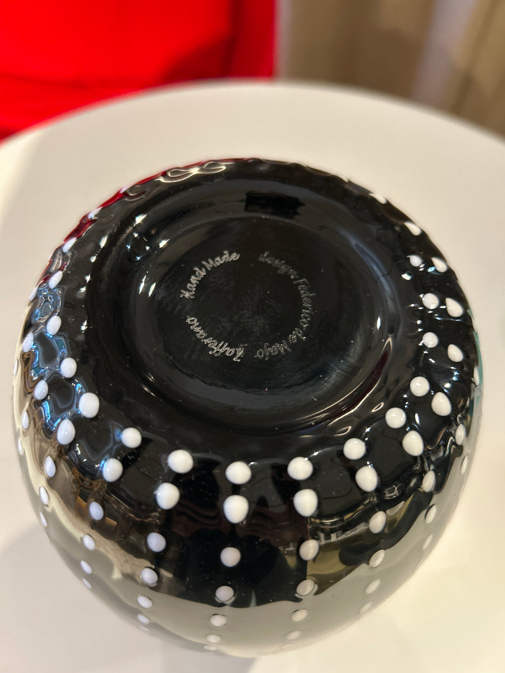 Zafferano Dotted Small Vase, White,  by Federico De Majo