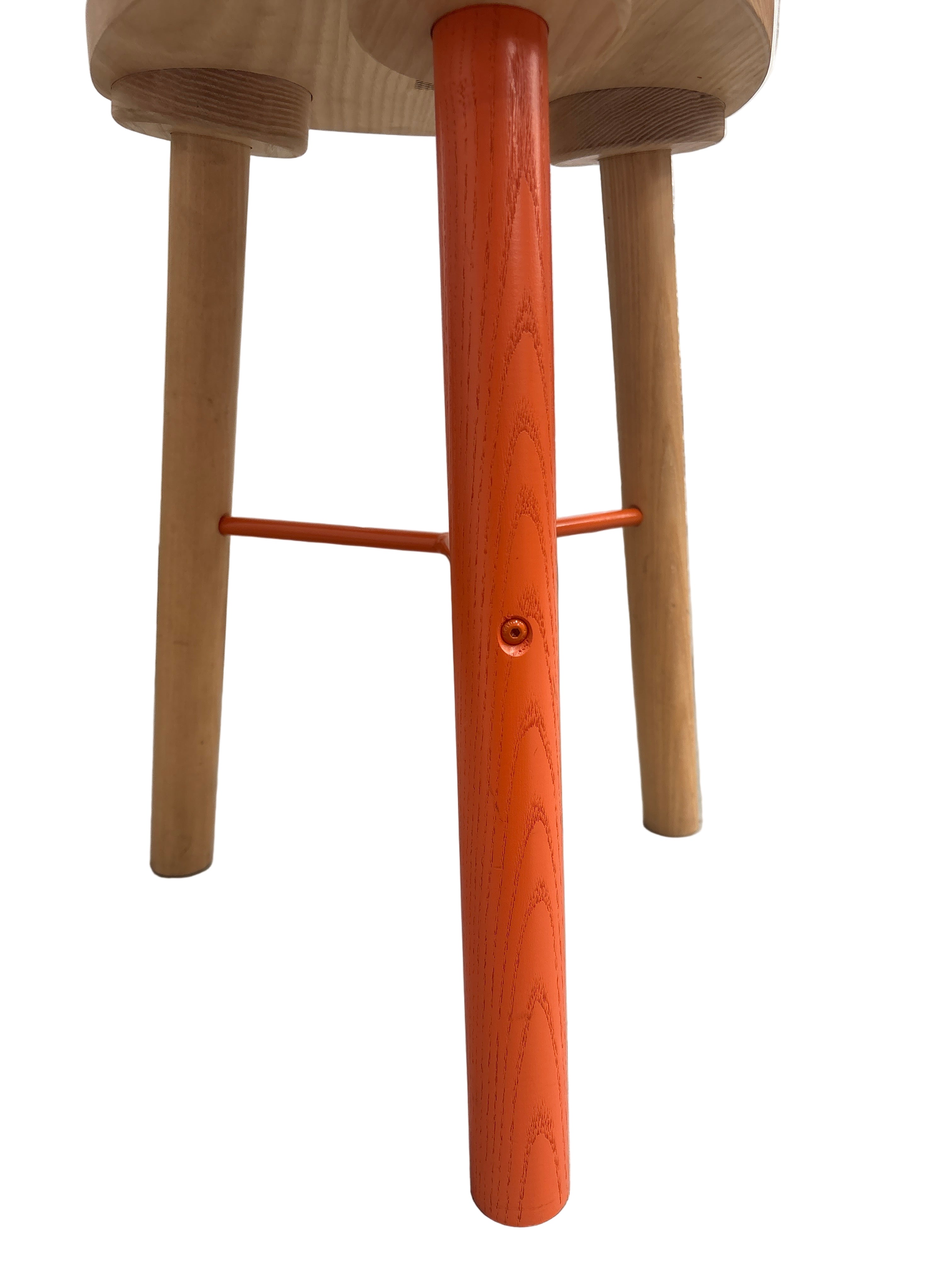 Yellow Diva Small Stool Orange Leg