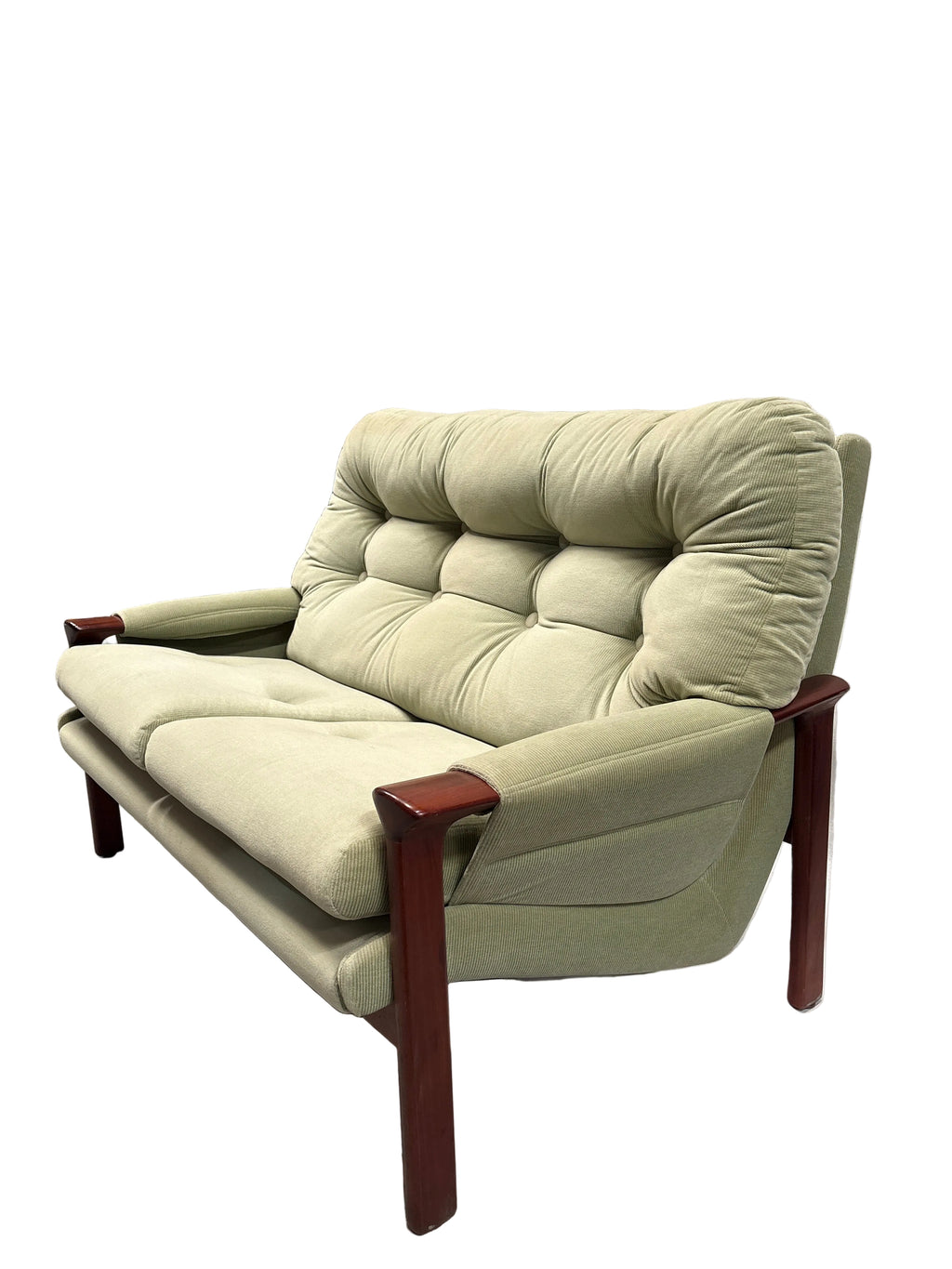 Retro Tessa T1 Two Seater Sofa Mint Green Cord Upholstery