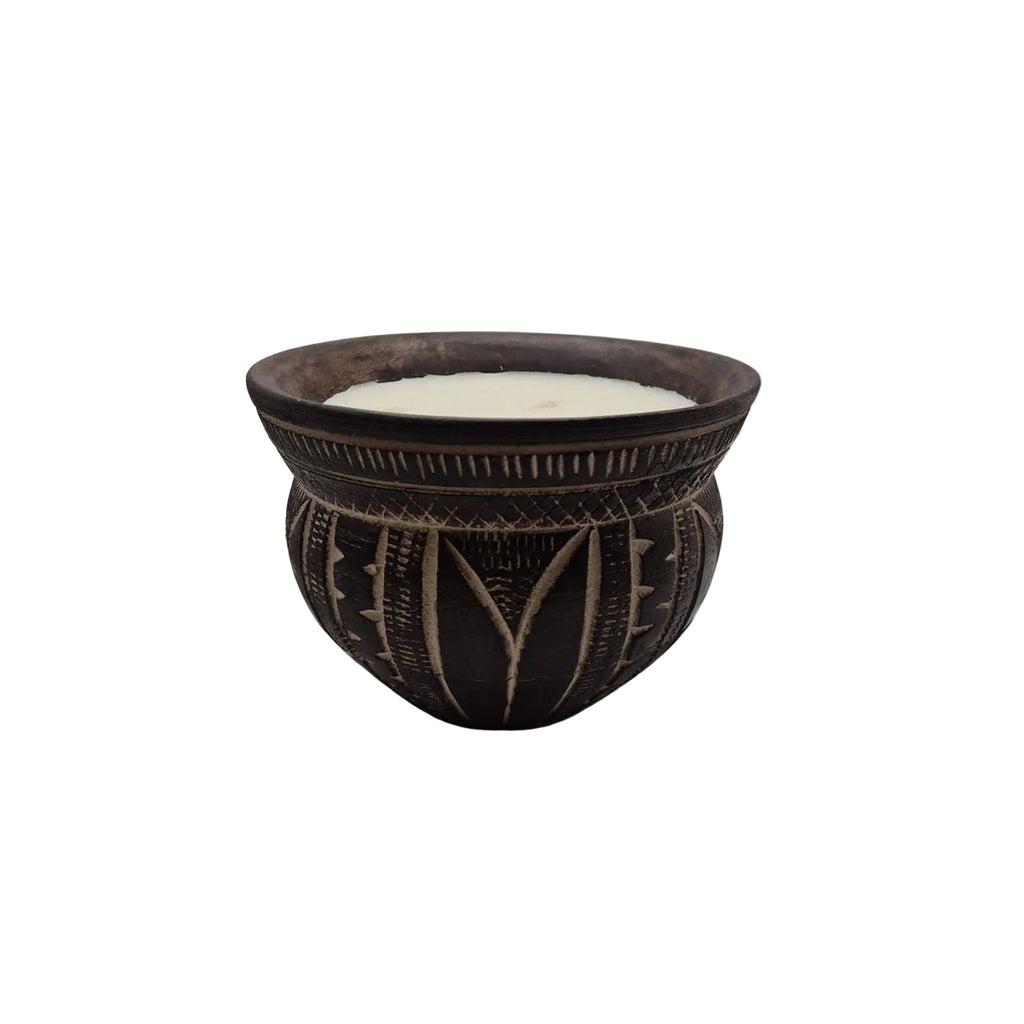 Patterned Outdoor Wood Candle
