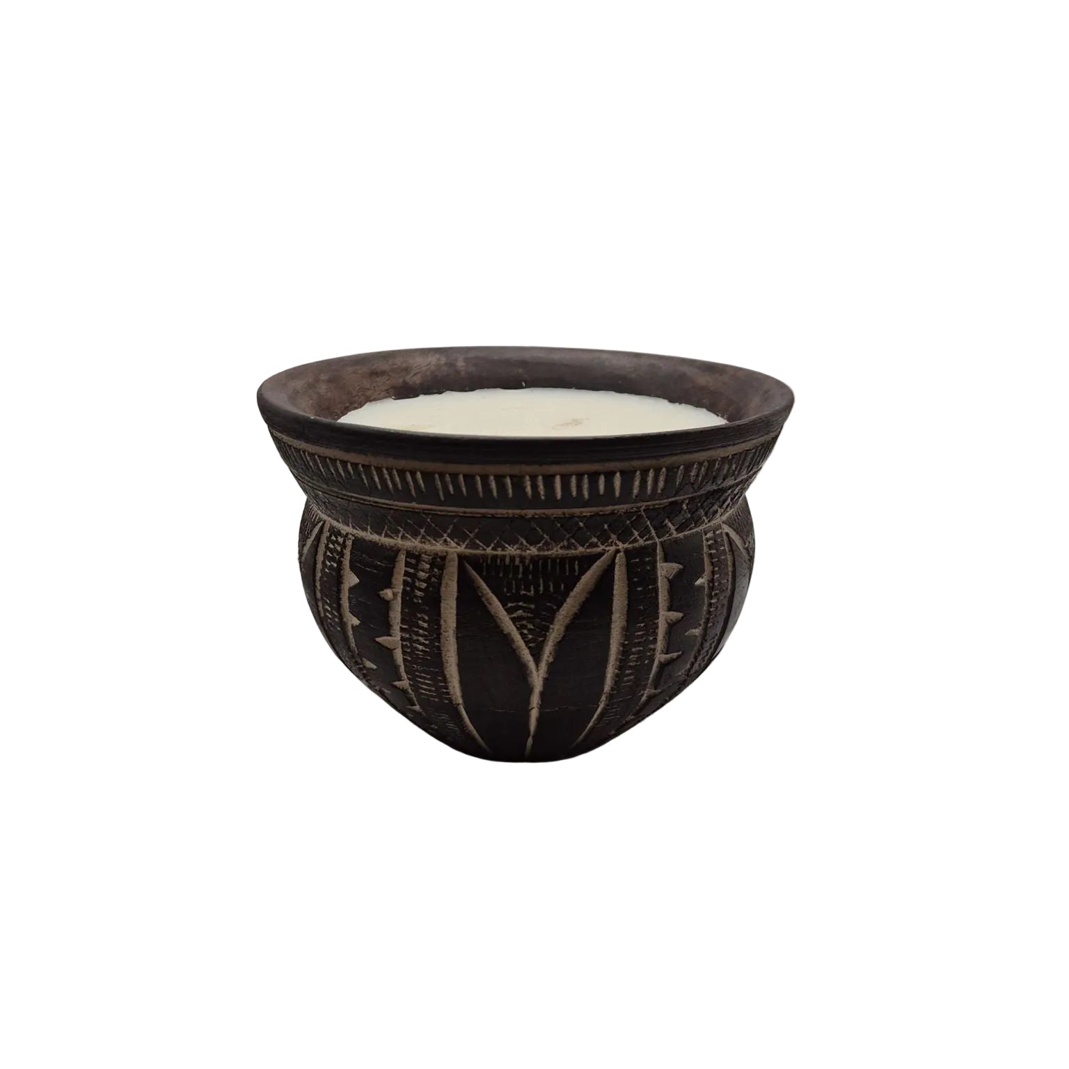 Patterned Outdoor Wood Candle
