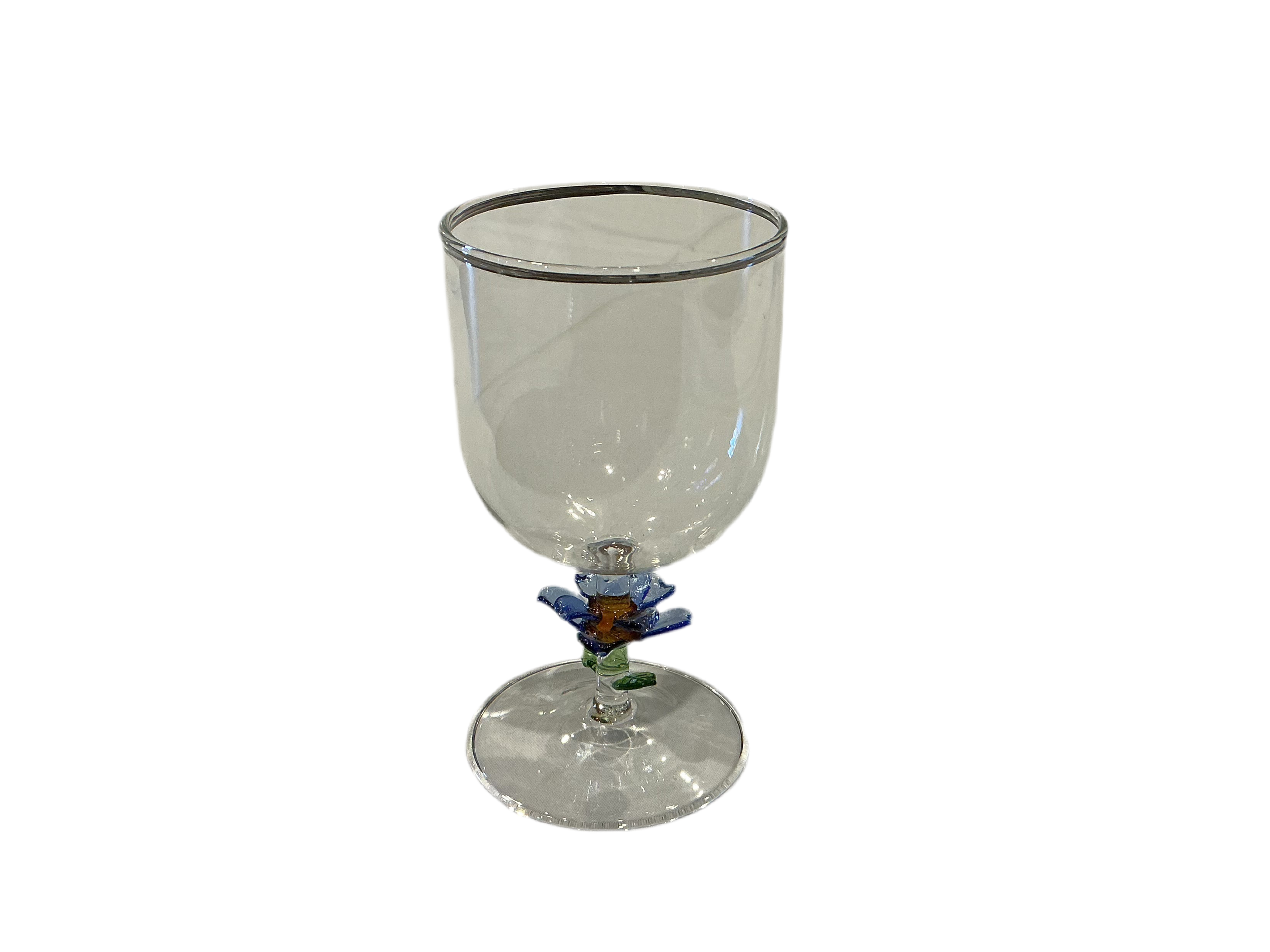 Floral Wine Glass