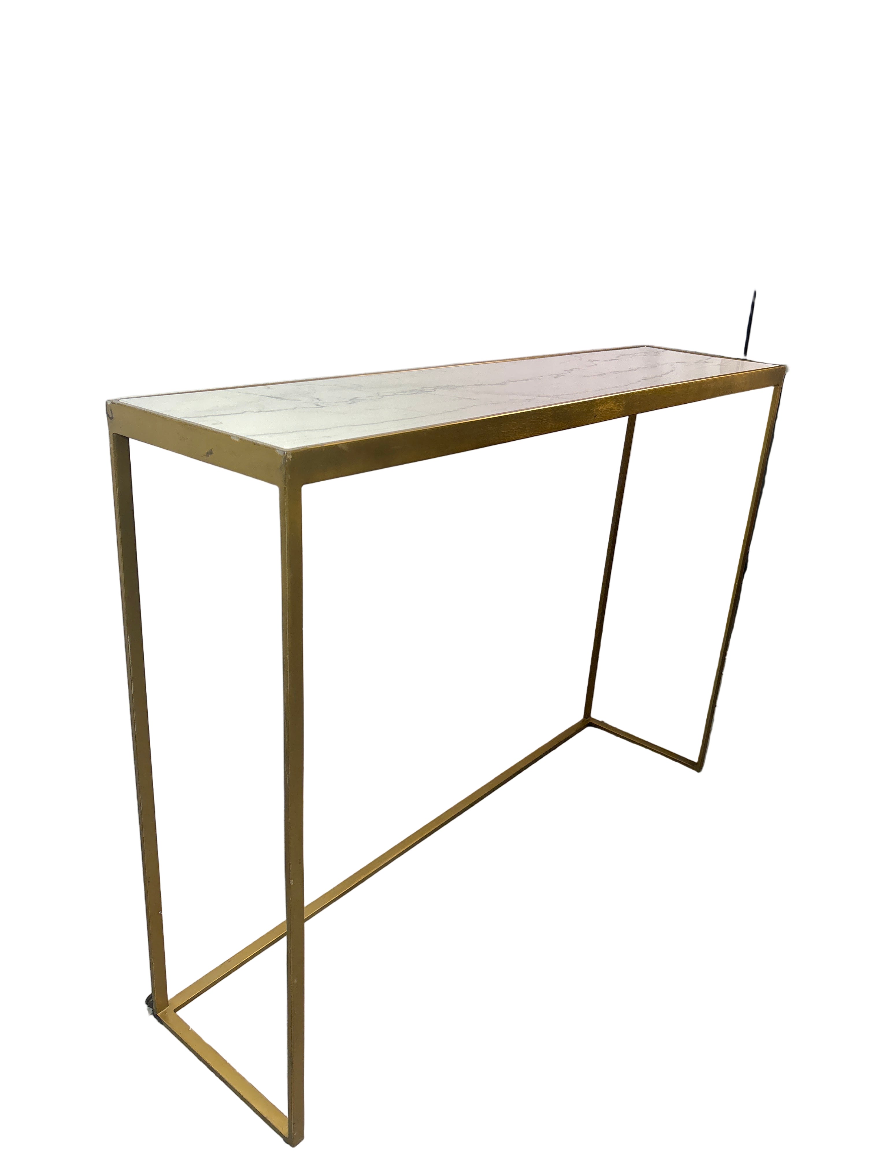 Anya Brass Finish Marble Top Console