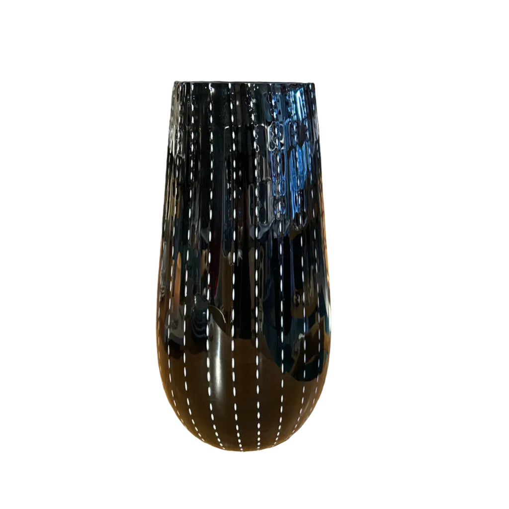 Zafferano Dotted Large Vase, Black, by Federico De Majo