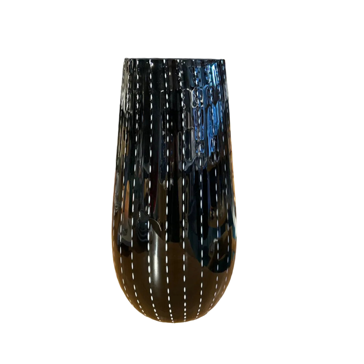 Zafferano Dotted Large Vase, Black, by Federico De Majo