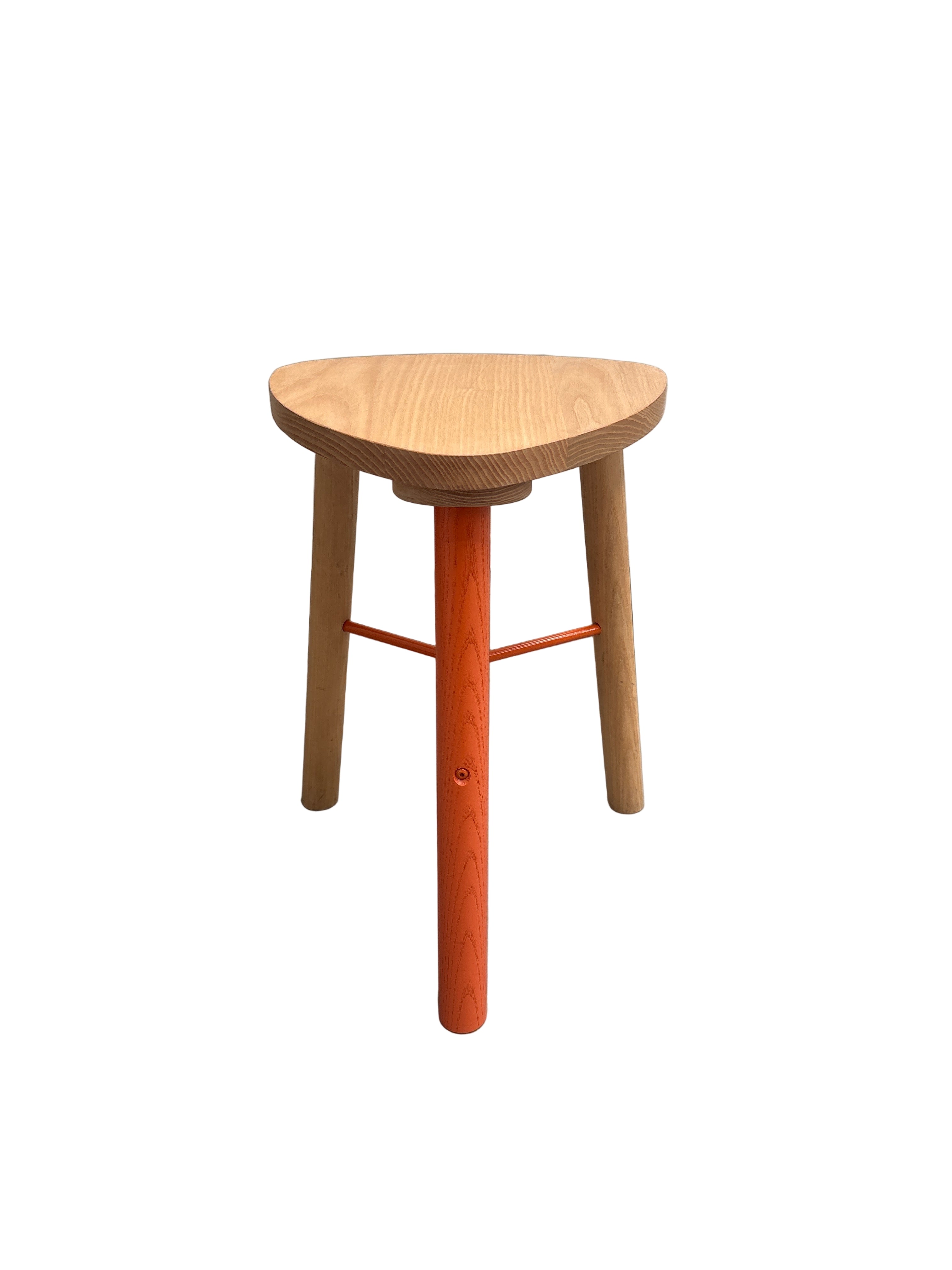 Yellow Diva Small Stool Orange Leg
