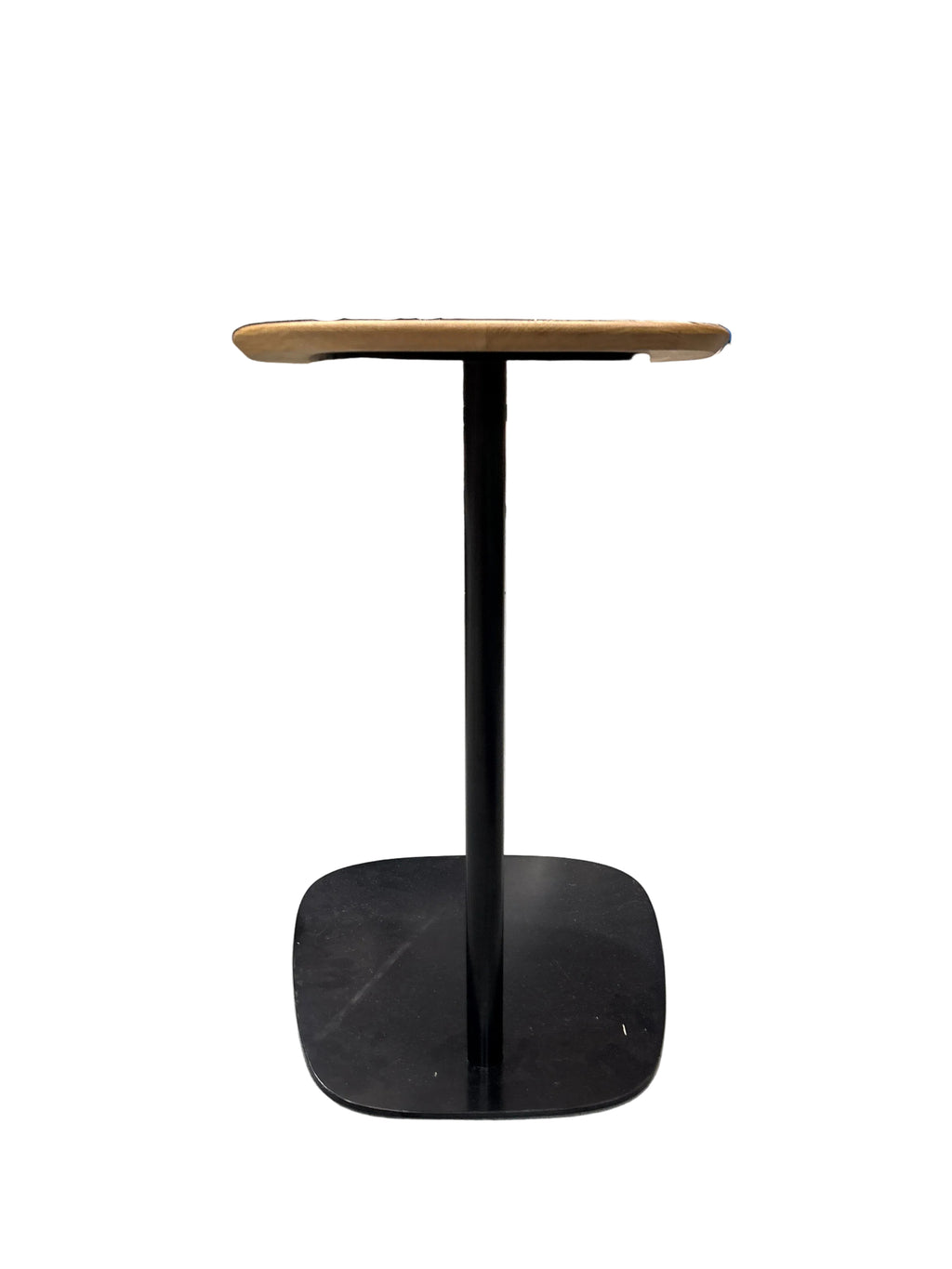Cantilevered Asymmetrical Wooden Top Side Table