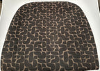 "O Chair" style chair with padded seat - white + geometric patterned cushion