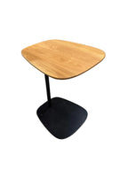 Cantilevered Asymmetrical Wooden Top Side Table