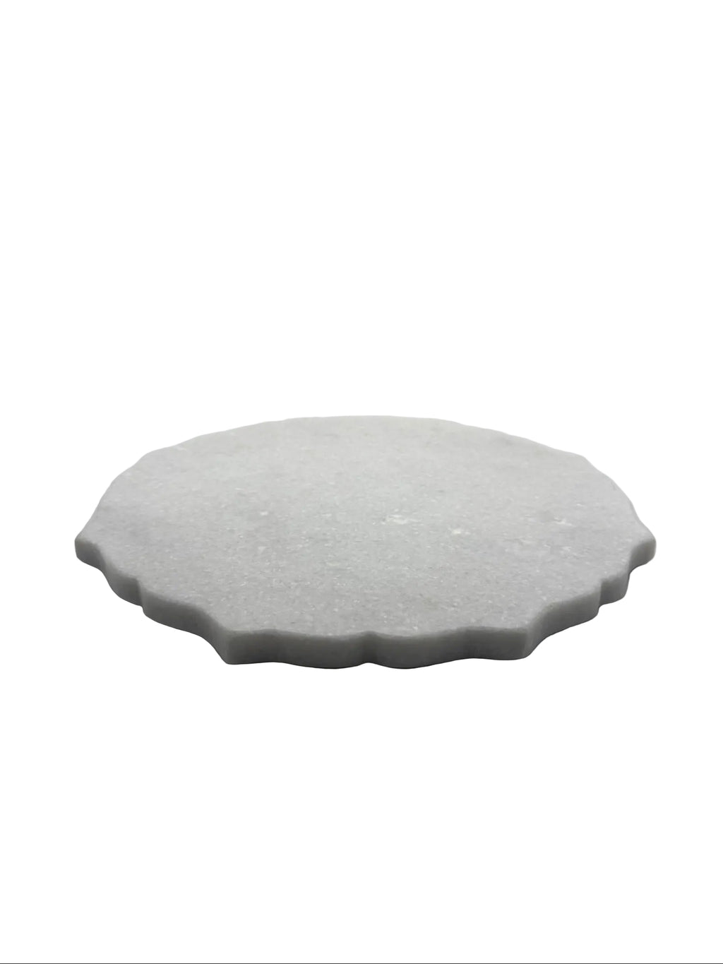 Scalloped White Marble Platter