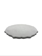Scalloped White Marble Platter