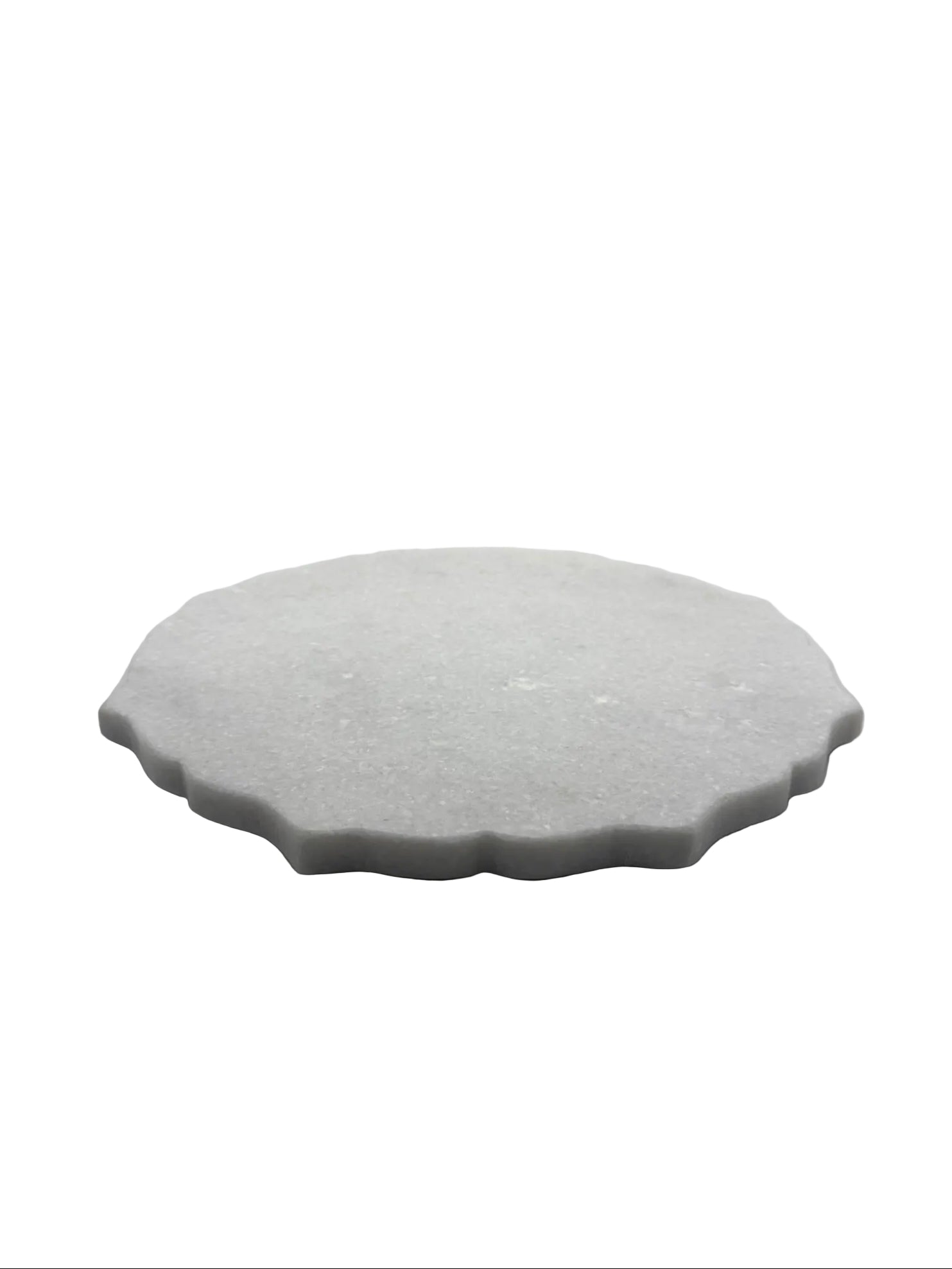 Scalloped White Marble Platter