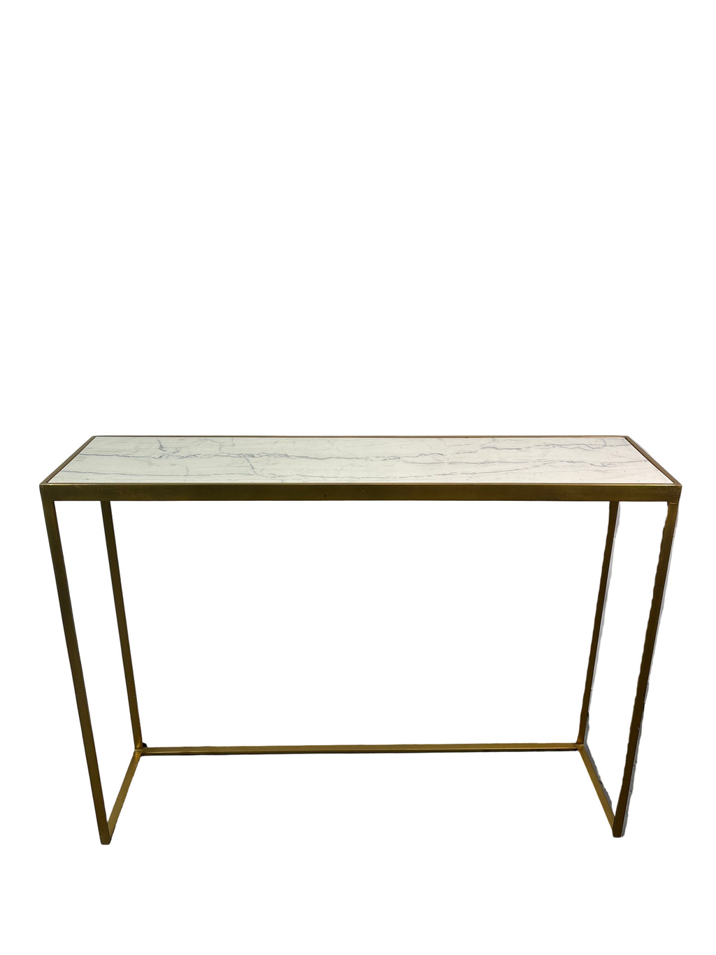 Anya Brass Finish Marble Top Console