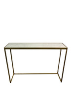 Anya Brass Finish Marble Top Console