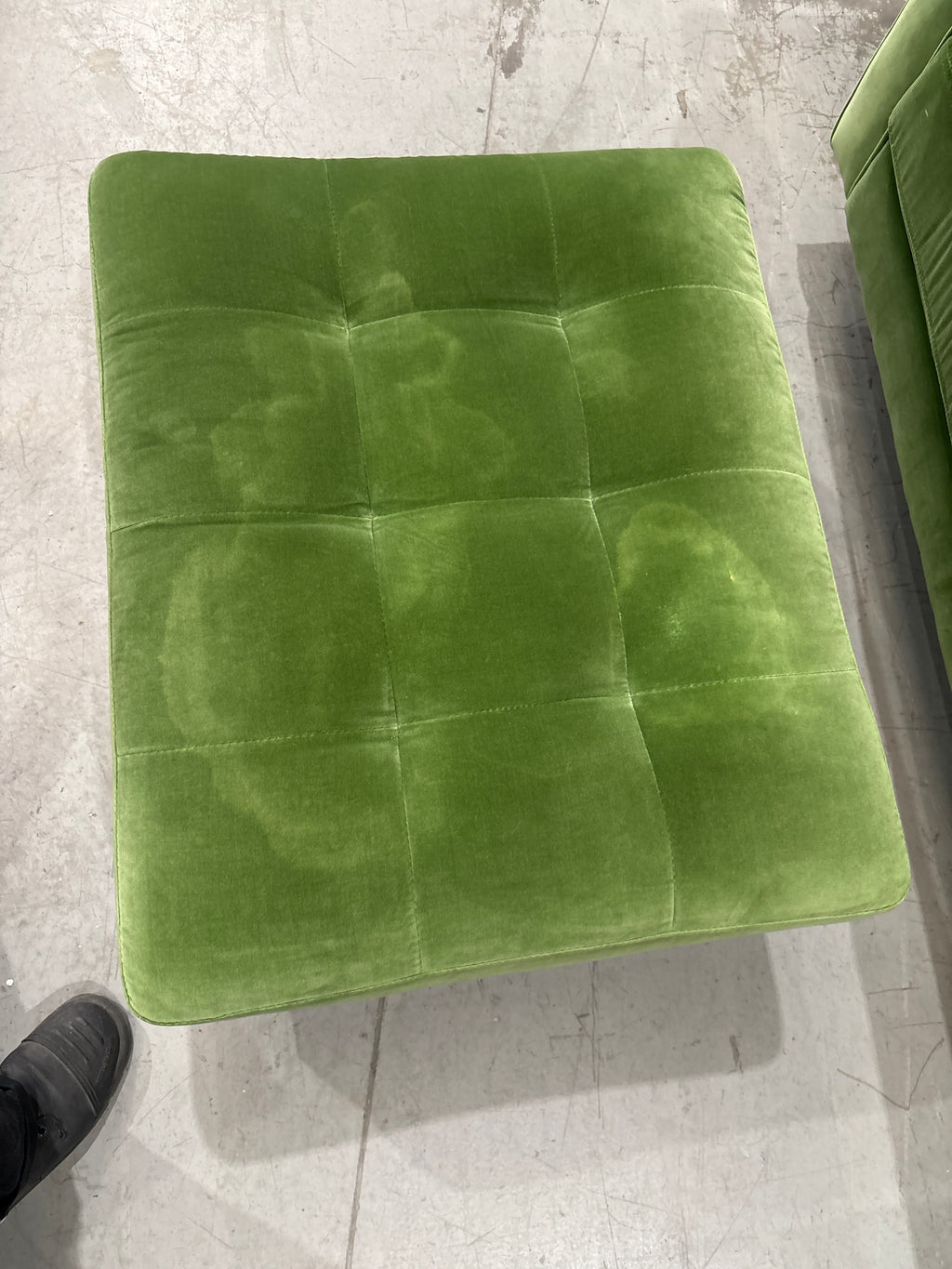 Draper Velvet Chaise Sofa Green Velvet