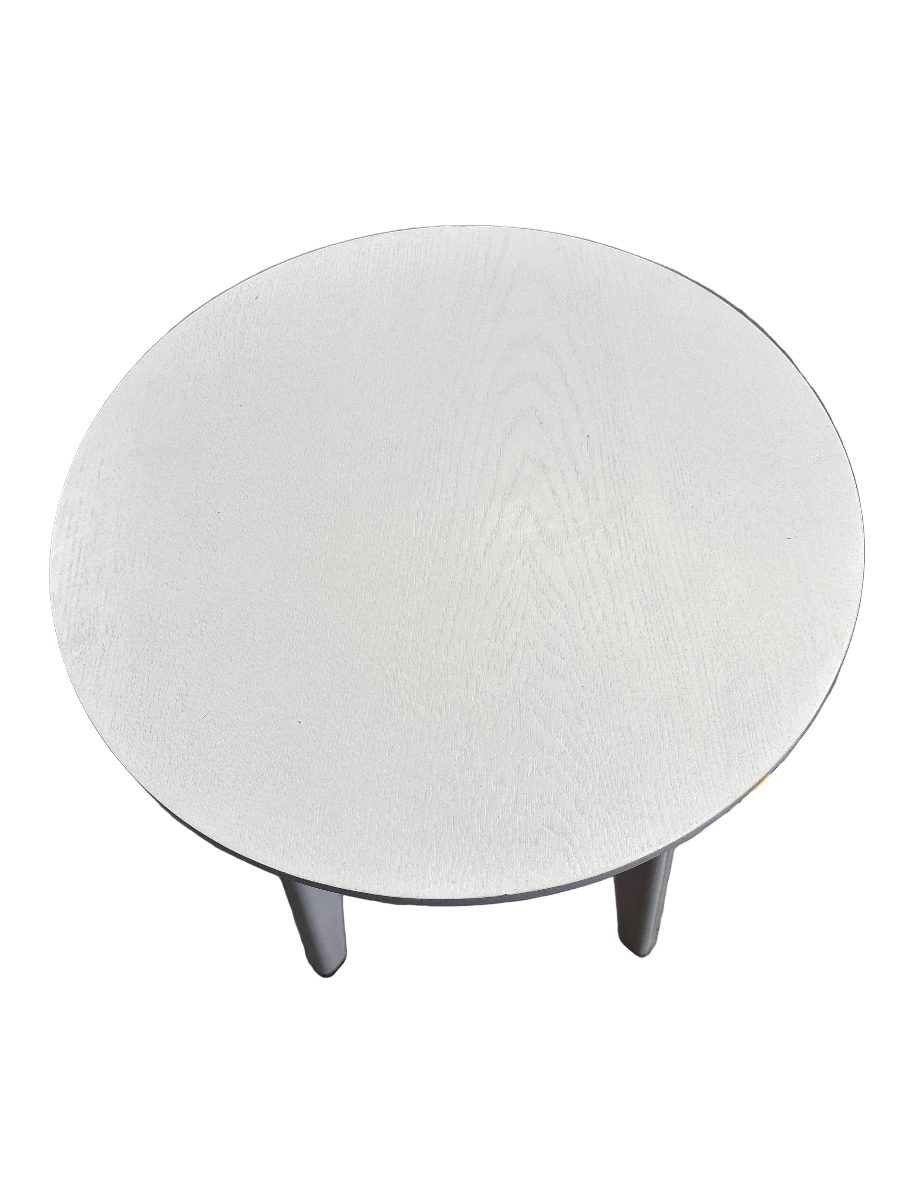 Round White Wash Side Table