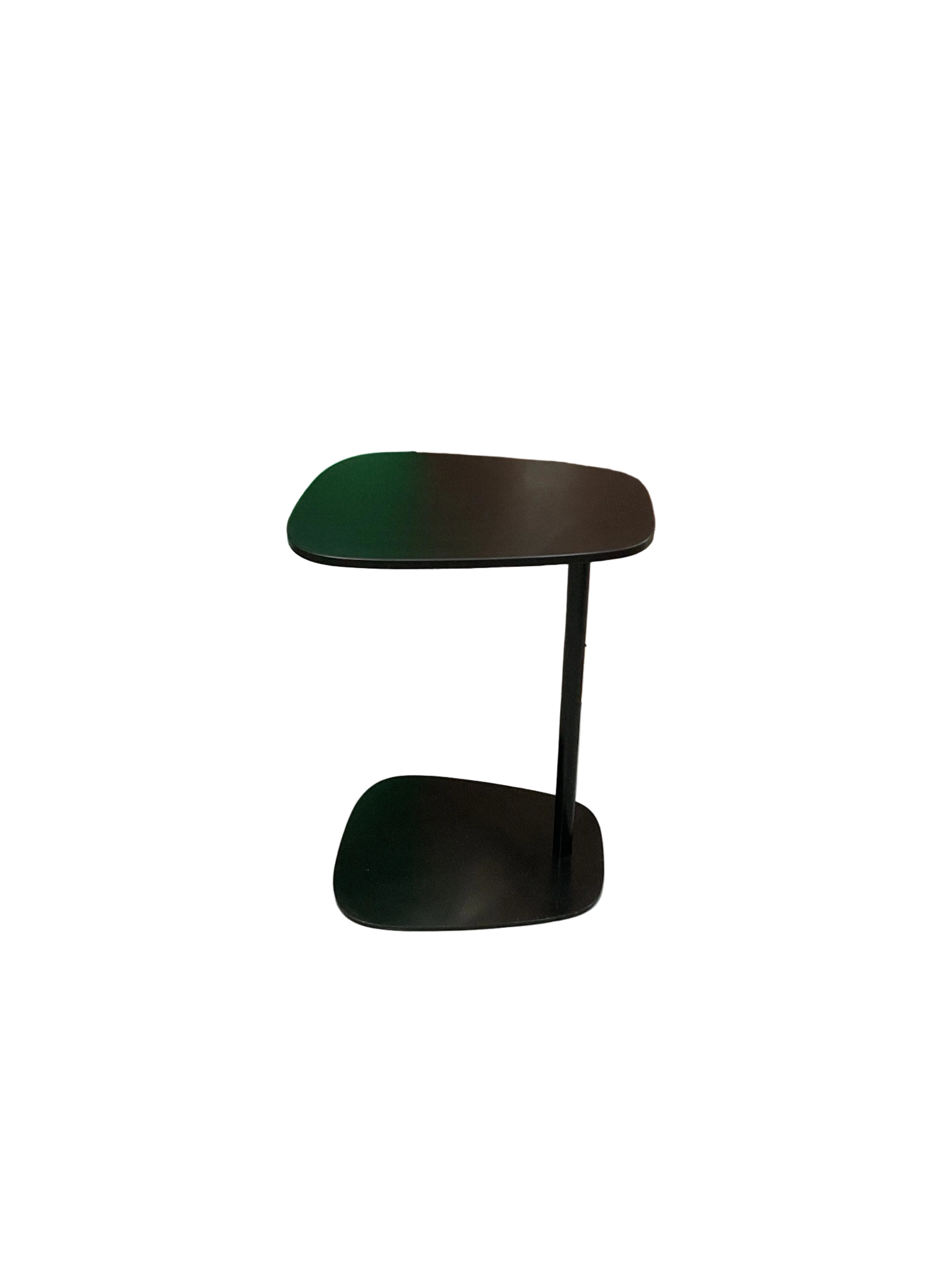 Cantilevered Asymmetrical Black Side Table