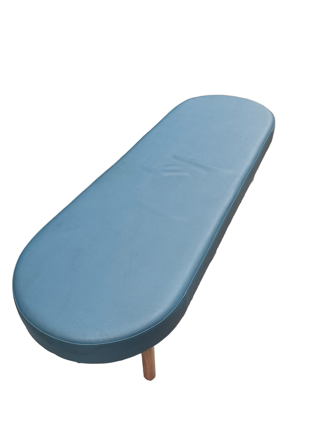 FBD Large Blue Leather Bench Seat