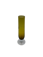 Vintage Amber Stemmed Glass Bud Vase