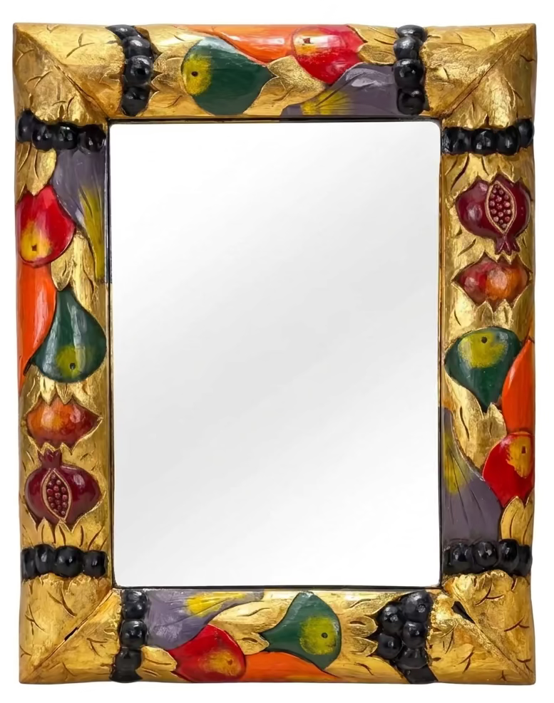 Barbola-style Framed Mirror 400x500