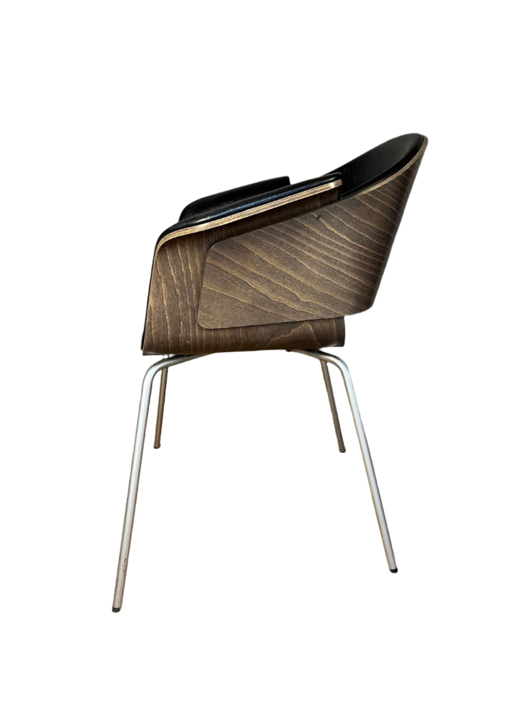 Rondo - Black leather with moulded wood - Bene