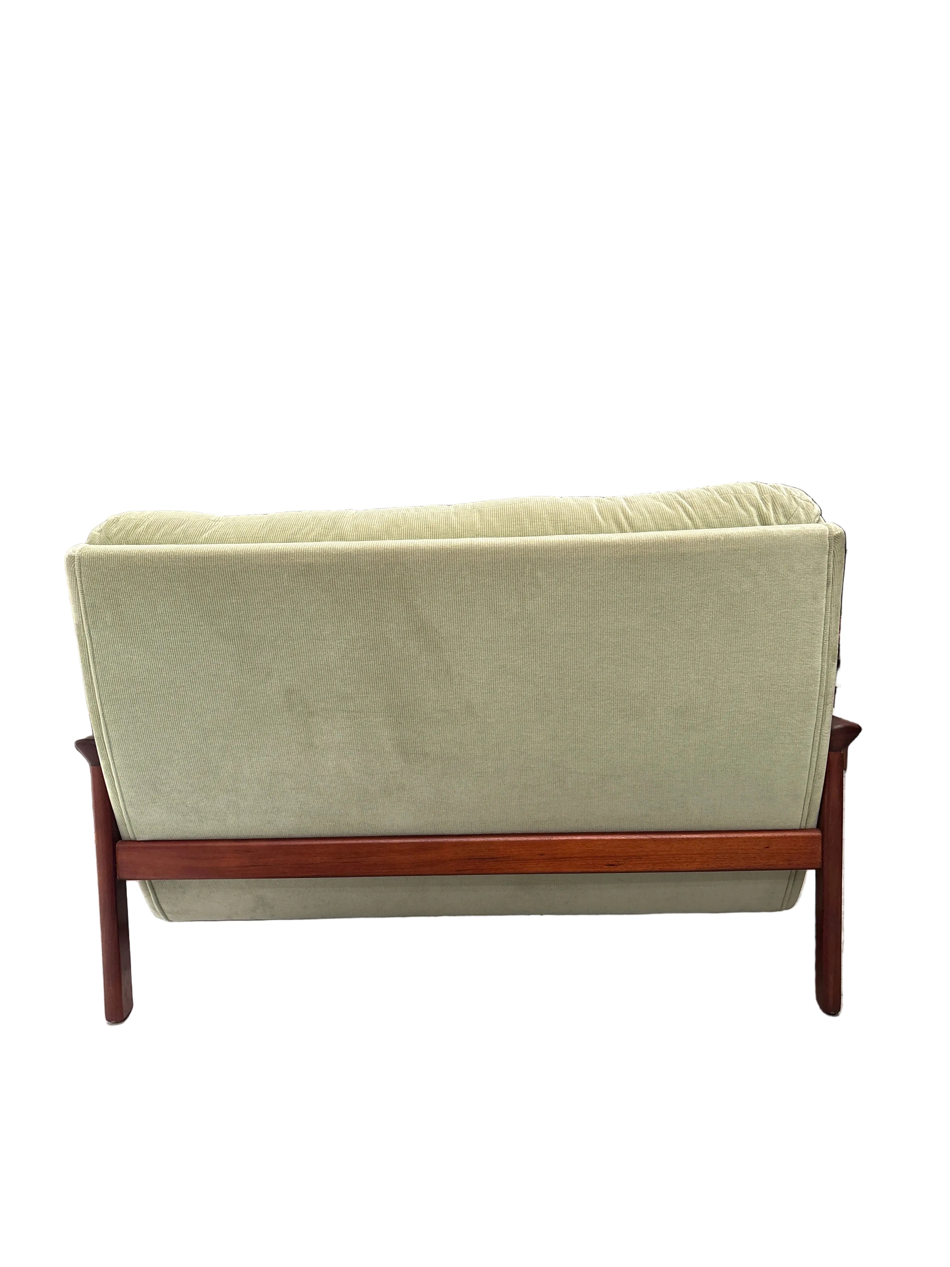 Retro Tessa T1 Two Seater Sofa Mint Green Cord Upholstery