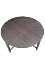 Modern Round Coffee Table with Textured Top and X-Base