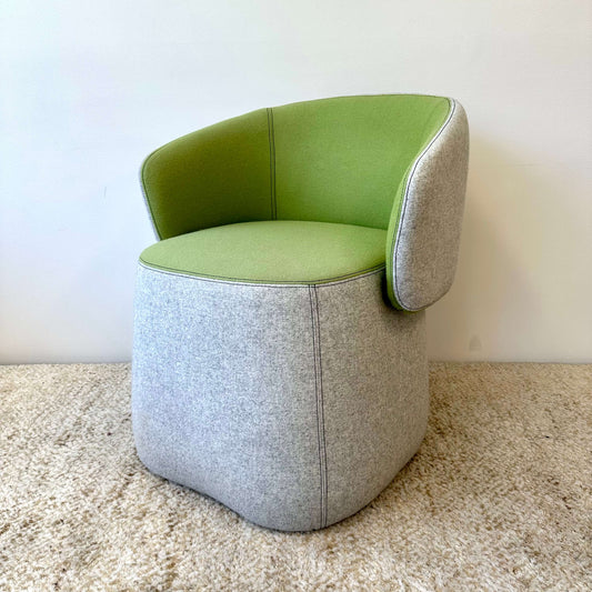 Openest Chick Pouf Chair, Haworth - Grey + Green