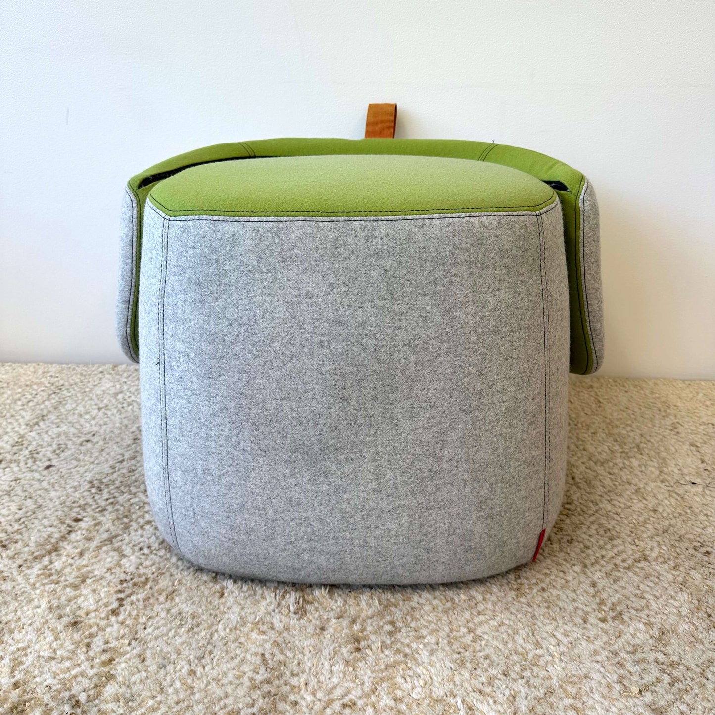 Openest Chick Pouf Chair, Haworth - Grey + Green